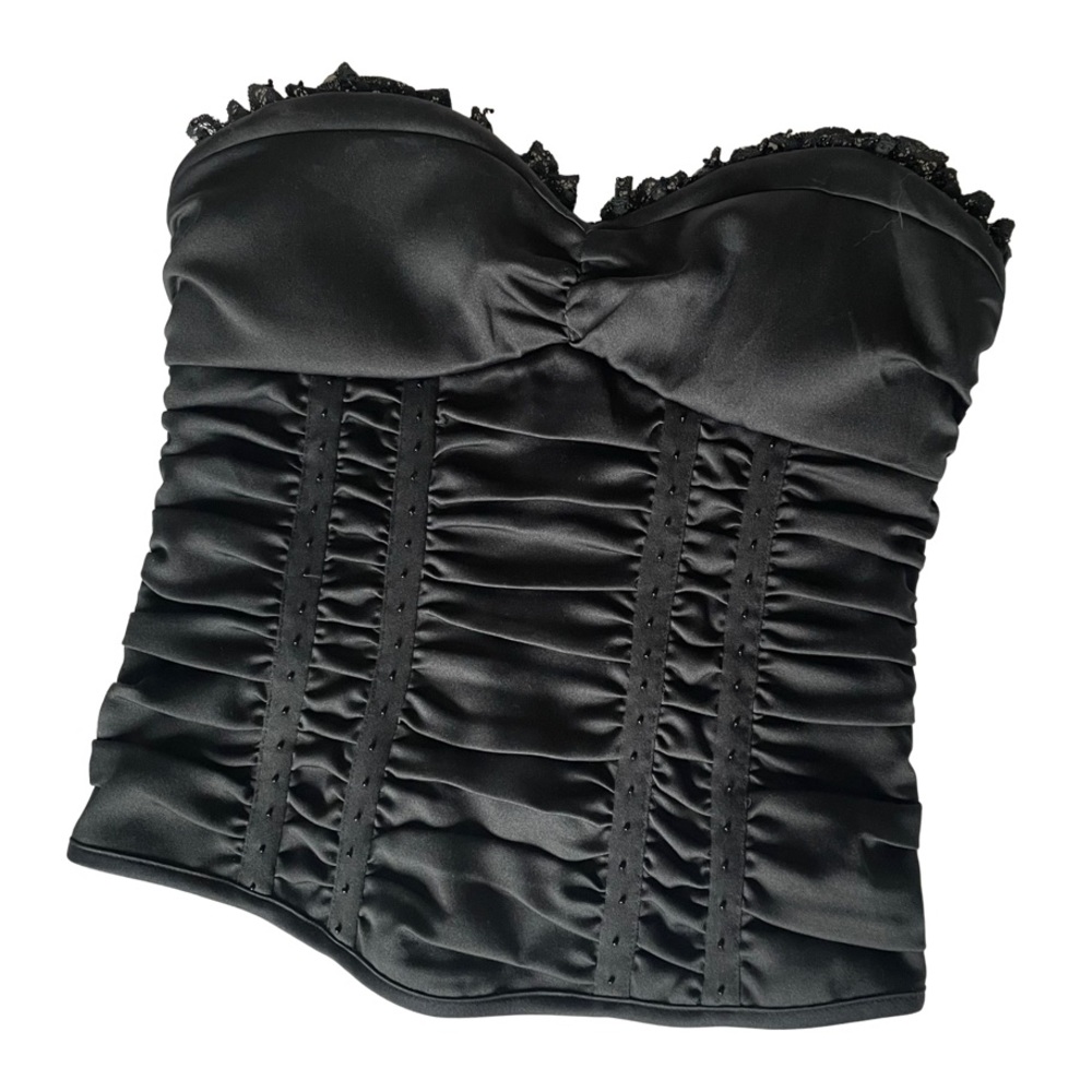 vintage black corset bustier